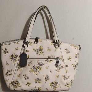 Coach Leather Prairie Satchel Bag. Chalk Floral Print.Guc